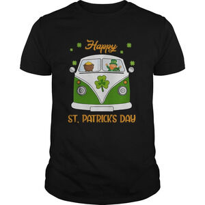 Leprechaun Gold Pot Hippie Car Funny St Patricks Day Shirt